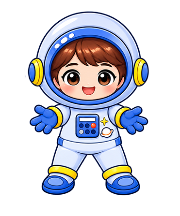 Astronaut holding a present